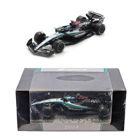 Spark Y406, Mercedes-AMG PETRONAS Formula One Team No.63 F1 W15 E Performance Winner Las Vegas GP 2024 - George Russell - 1:64 Scale Resin Model Car