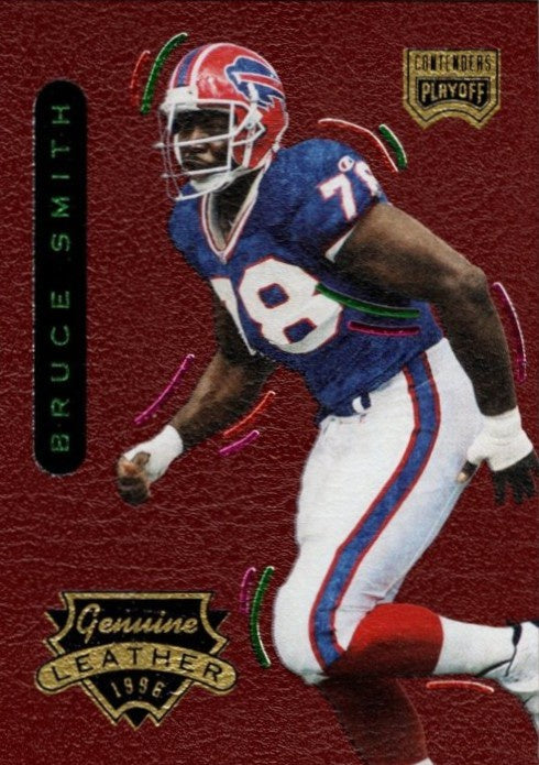 Bruce Smith, #85, Genuine Leather, 1996 Playoff Contenders Football NFL