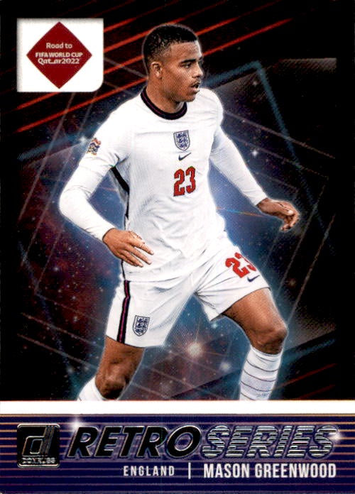 Mason Greenwood, Retro Series, 2021-22 Panini Donruss Soccer Road To FIFA World Cup Qatar