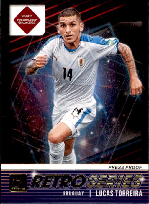 Lucas Torreira, Retro Series GOLD Press Proof, 2021-22 Panini Donruss Soccer Road To FIFA World Cup Qatar