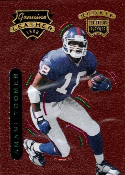 Amani Toomer, #67, Genuine Leather, 1996 Playoff Contenders Football NFL