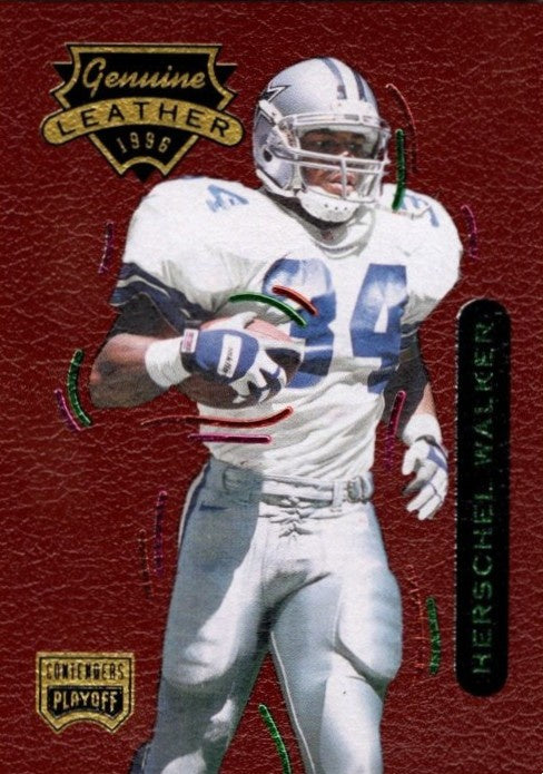 Herschel Walker, #34, Genuine Leather, 1996 Playoff Contenders Football NFL