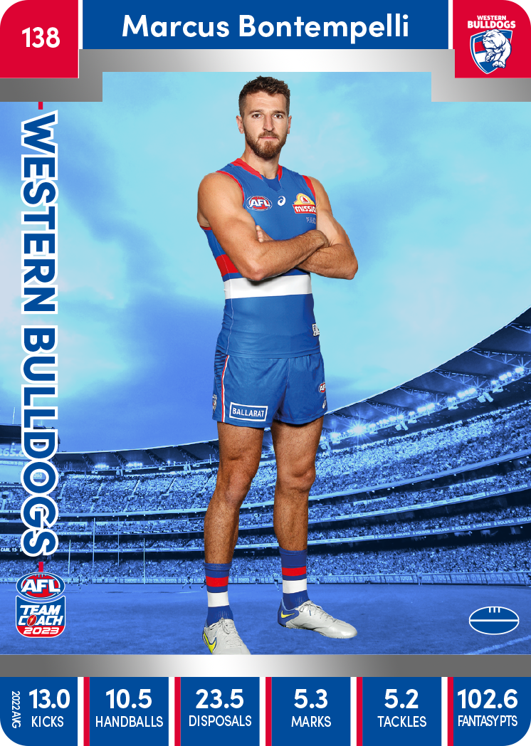 Marcus Bontempelli, 138, Silver Parallel, 2023 Teamcoach AFL