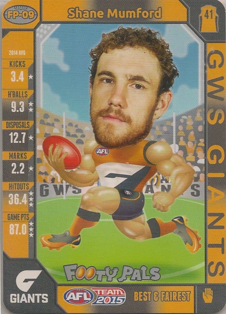 Shane Mumford, Footy Pals, 2015 Teamcoach AFL