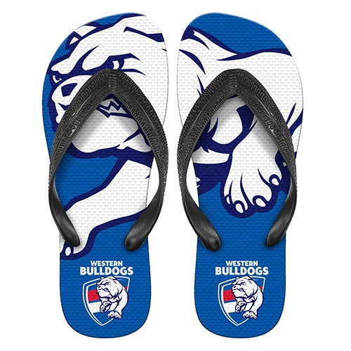 Western Bulldogs THONGS - BLACK - Sizes S, M, L