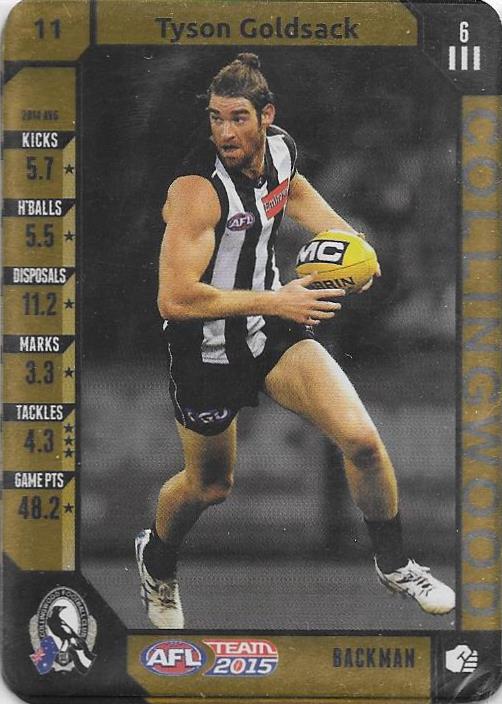 Tyson Goldsack, Gold, 2015 Teamcoach AFL