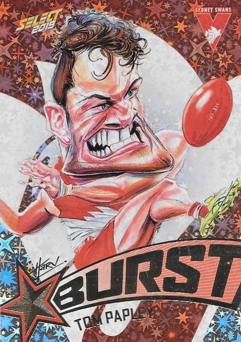 Tom Papley, Team Logo Starburst Caricatures, 2019 Select AFL Footy Stars