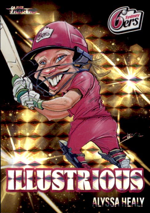 Alyssa Healy, Illustrious Yellow, 2022-23 TLA Traders Cricket Australia & BBL Trading Cards