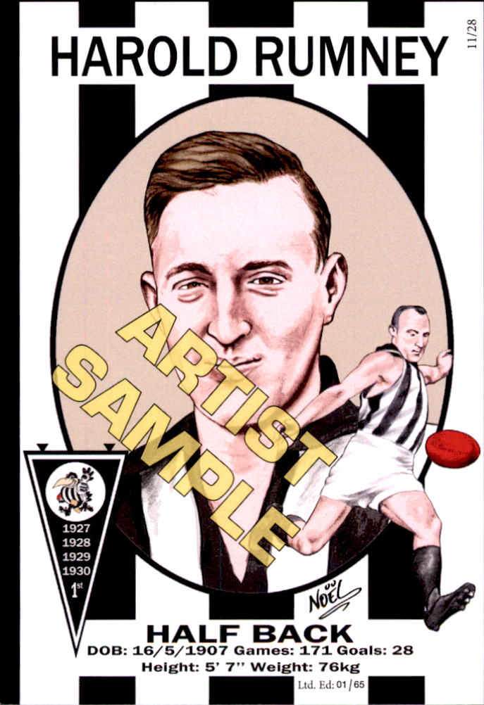 Collingwood Magpies Four-Peat Dynasty Premiers Card Set by Noel