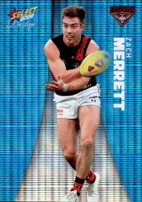 Zach Merrett, Blue Parallel, 2022 Select AFL Prestige