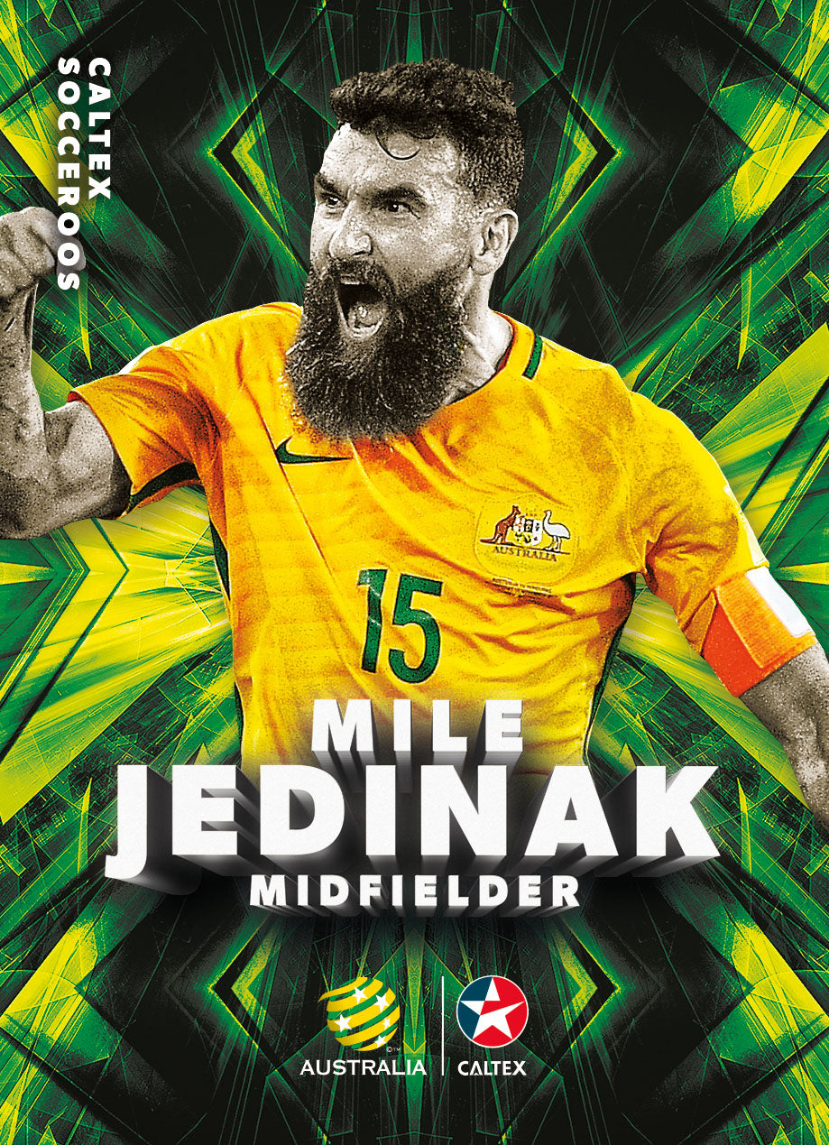 Mile Jedinak, Caltex Socceroos Parallel card, 2018 Tap'n'play Soccer Trading Cards