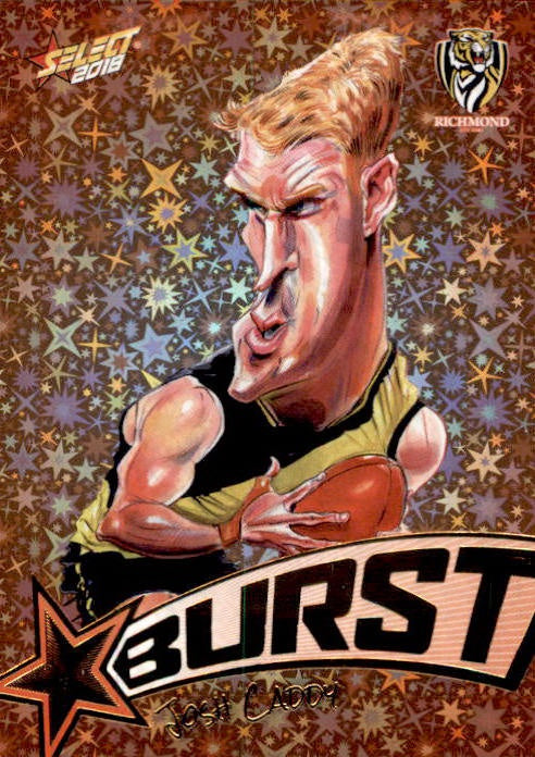 Josh Caddy, Starburst Orange Caricatures, 2018 Select AFL Footy Stars