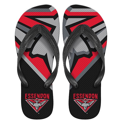 Essendon Bombers THONGS - BLACK - Sizes S, M, L
