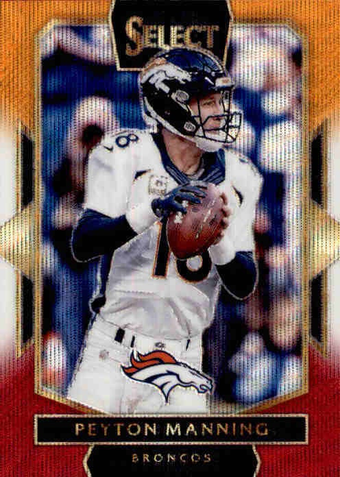 Peyton Manning, #216, Orange, White, Red Tri-Colour Prizm, 2016 Panini Select Football NFL