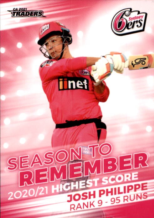 Josh Philippe, #30, Season to Remember, 2021-22 TLA Traders Cricket Australia & BBL