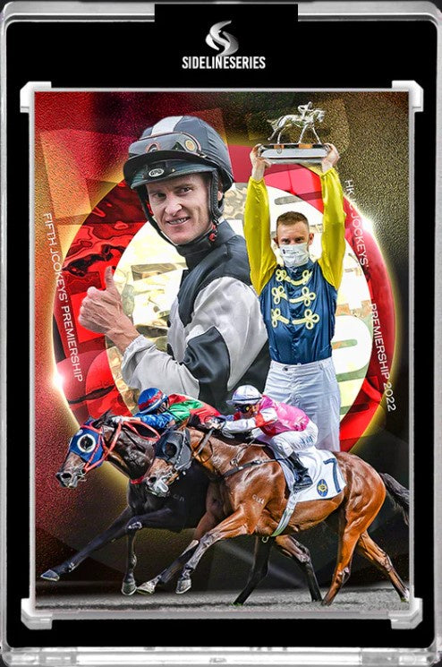 Zac Purton 5th Hong Kong Jockeys' Premiership card Signed (lucky envelope version), Sideline Series