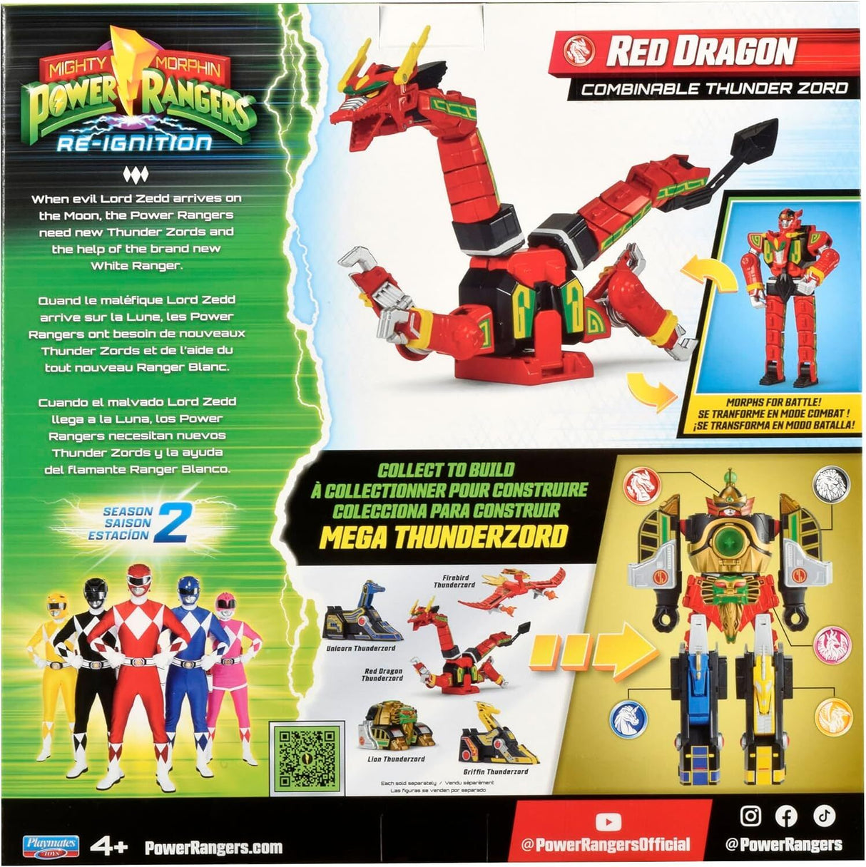 Mighty Morphin Power Rangers Re-Ignition Combinable Thunder Zord - Red Dragon