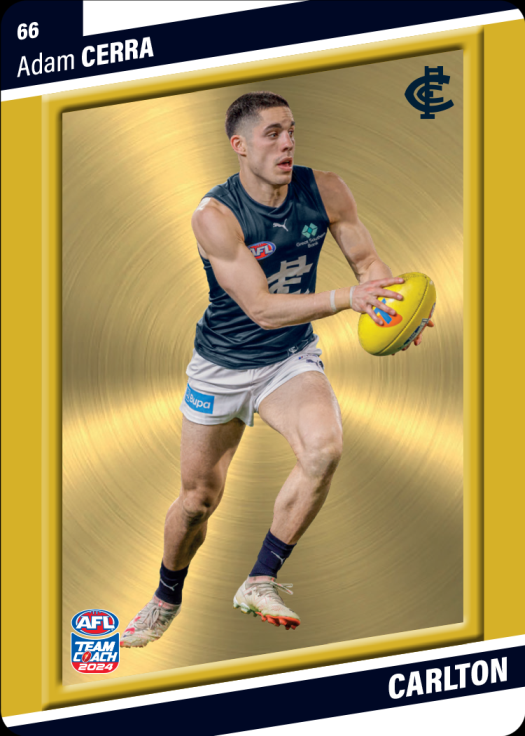 Adam Cerra, 66, Gold Parallel, 2024 Teamcoach AFL
