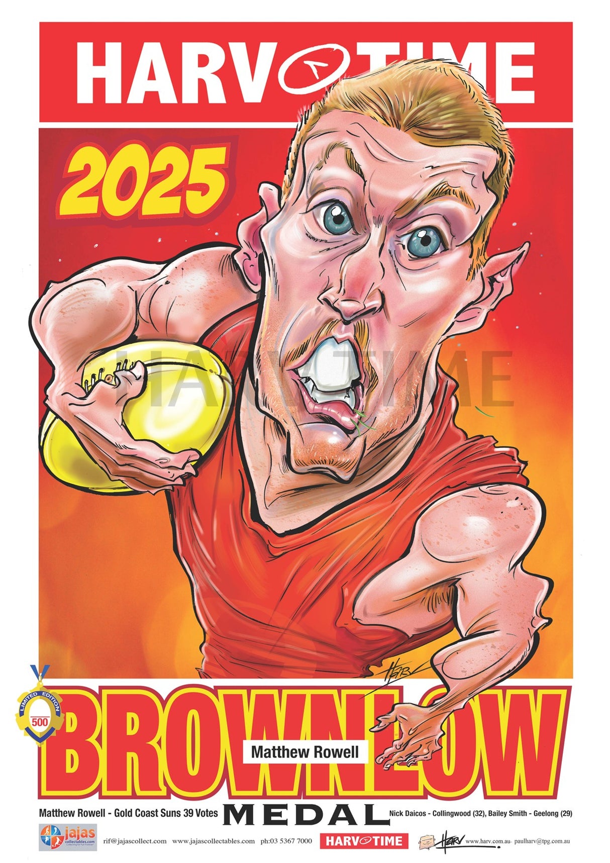 Matt Rowell, 2025 Brownlow Medal, Harv Time Poster