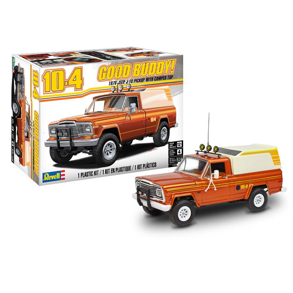 REVELL JEEP J-10 PICKUP WITH CAMPER TOP, 1:24 Scale Model Kit