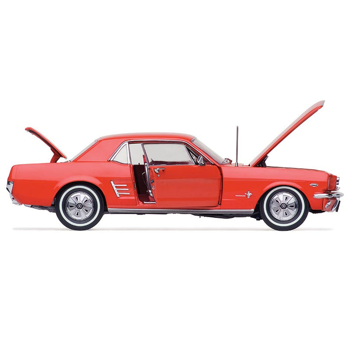 Classic Carlectables Ford 1966 Pony Mustang RHD Signal Flare Red, 1:18 Scale Diecast Model Car