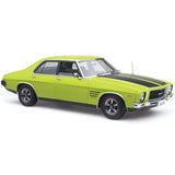 Classic Carlectables Holden HQ Monaro GTS Sedan Barbados Green with Black Stripes (350ci Engine), 1:18 Scale Diecast Model Car