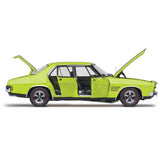 Classic Carlectables Holden HQ Monaro GTS Sedan Barbados Green with Black Stripes (350ci Engine), 1:18 Scale Diecast Model Car