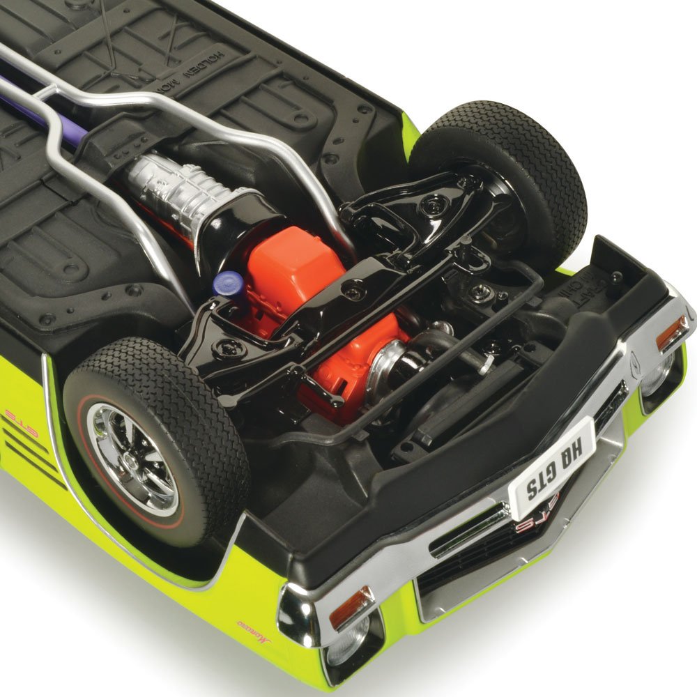 Classic Carlectables Holden HQ Monaro GTS Sedan Barbados Green with Black Stripes (350ci Engine), 1:18 Scale Diecast Model Car