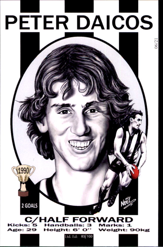 Collingwood Magpies 1990 Premiers Card Set by Noel