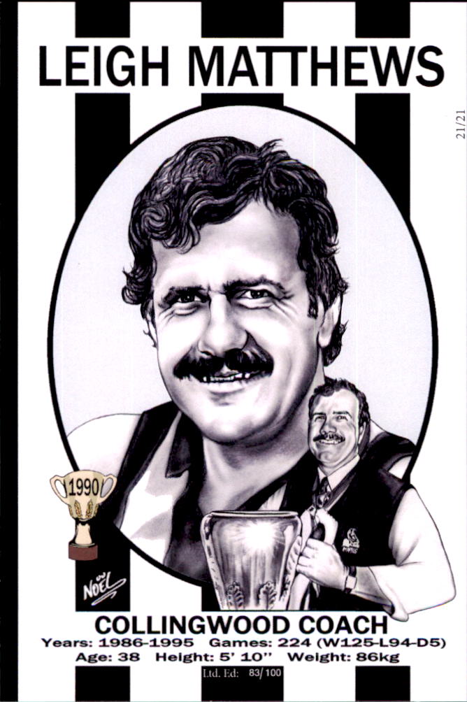 Collingwood Magpies 1990 Premiers Card Set by Noel