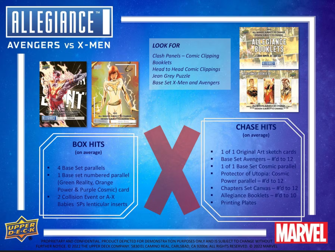 2023 Upper Deck Marvel Allegiance: Avengers VS X-Men Hobby Box