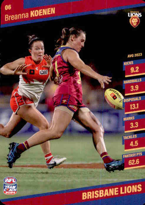 2024 Teamcoach AFLW Common Cards - Cards 1 to 54 - Pick Your Card