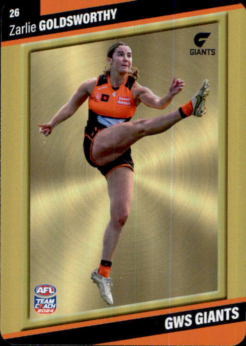 2024 Teamcoach AFLW GOLD Parallel Cards - Cards 1 to 54 - Pick Your Card