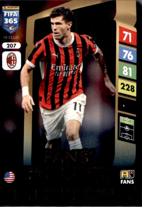 Christian Pulisic, Fans' Favourite, 2025 Panini FIFA 365 Adrenalyn XL Soccer