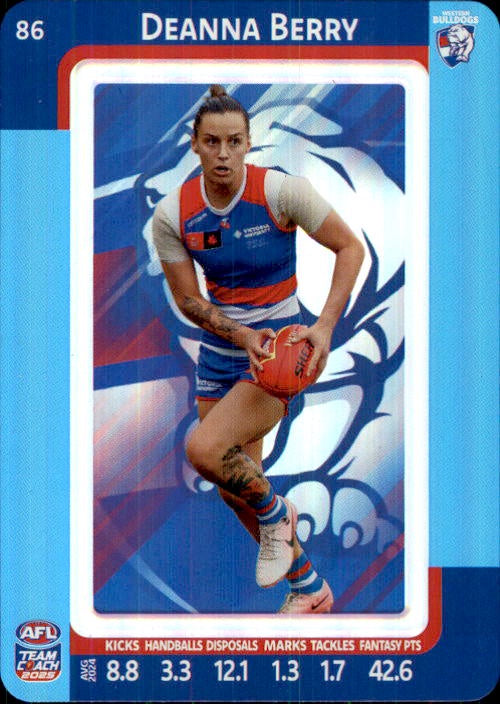 Deanna Berry, #86, Blue Parallel, 2025 Teamcoach AFLW