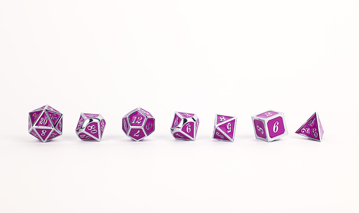 LPG Dice RPG Set Serif Purple/Silver