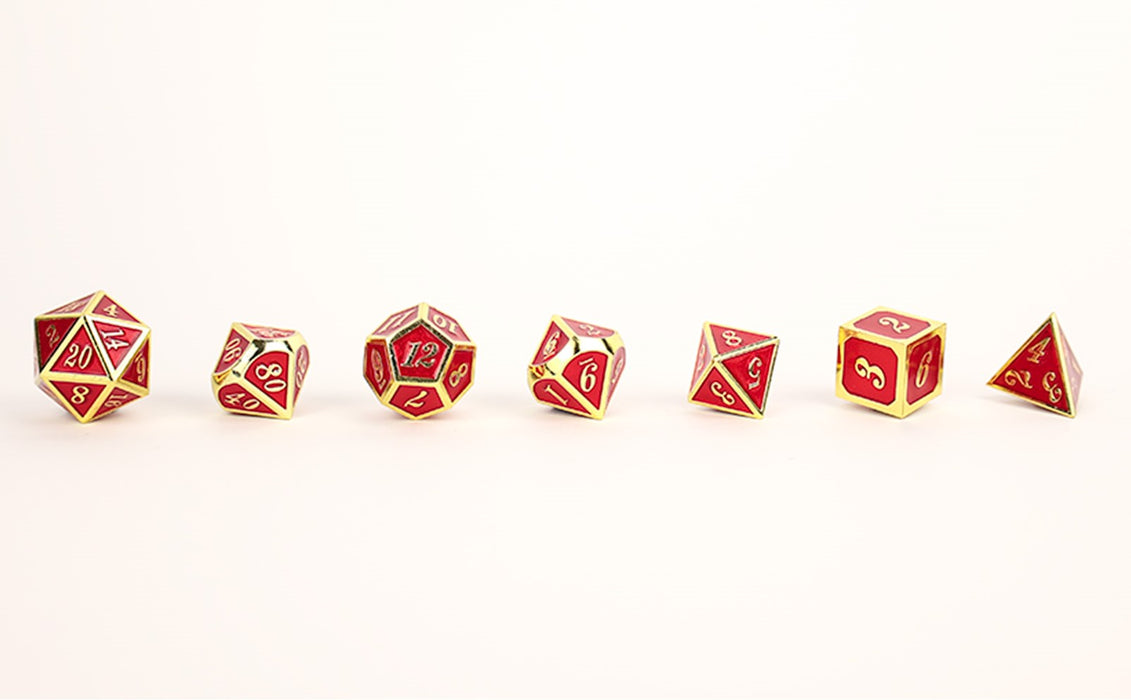 LPG Dice RPG Set Serif Red/Gold