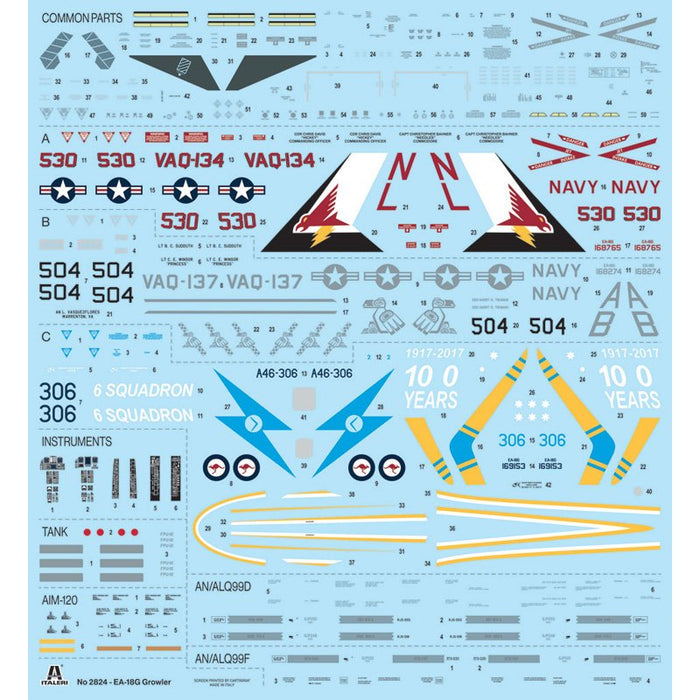 ITALERI E/A-18G GROWLER 1:48 Scale Model Kit AUST.DECALS