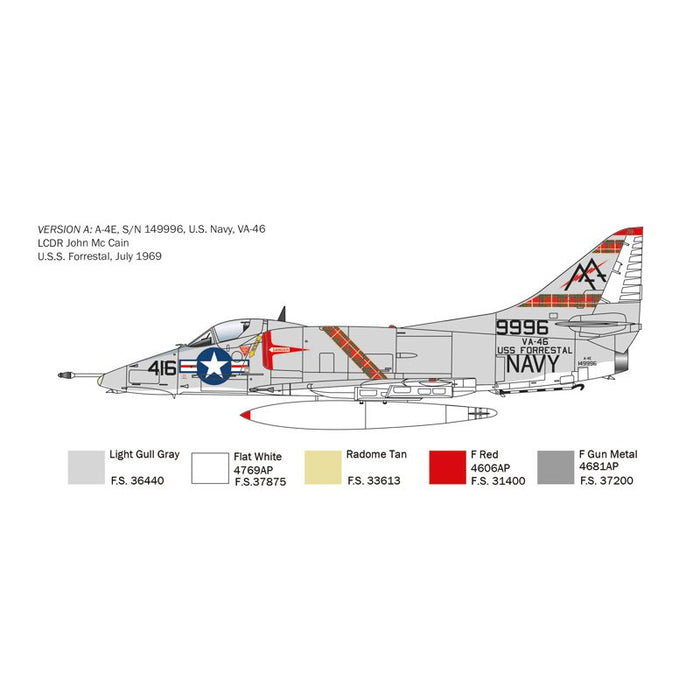 ITALERI A-4 E/F/G SKYHAWK 1:48 Scale Model Kit AUST.DECALS