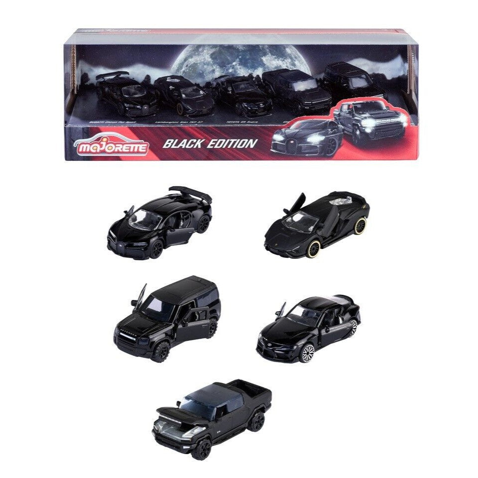 Majorette - Black Edition 5pc Gift Pack, 1:64 Scale Diecast Cars