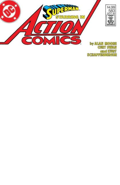 Superman Action Comics, Vol. 1, #583 Facsimile Blank Variant Comic