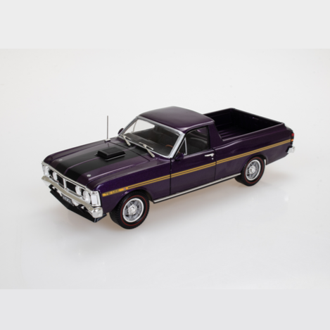Purple W/Gold Stripe Ford XY GT Ute, Sfragismeno, 1:24 Scale Diecast Car