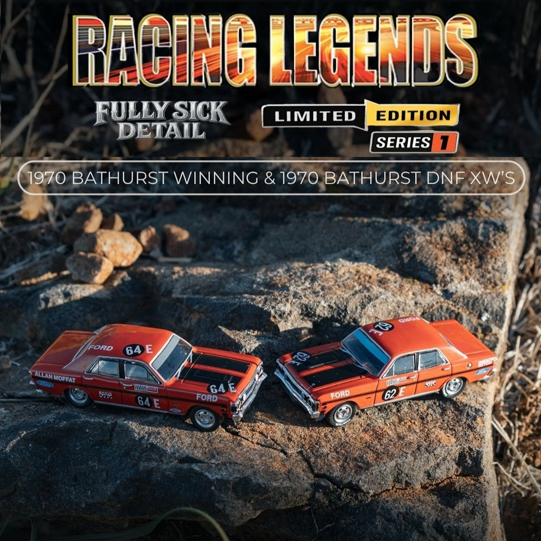 Oz Wheels Racing Legends FSD, Bathurst Twin Set - #64E 1970 Winner & #62E Ford XW Falcon, 1:64 Scale Diecast Car