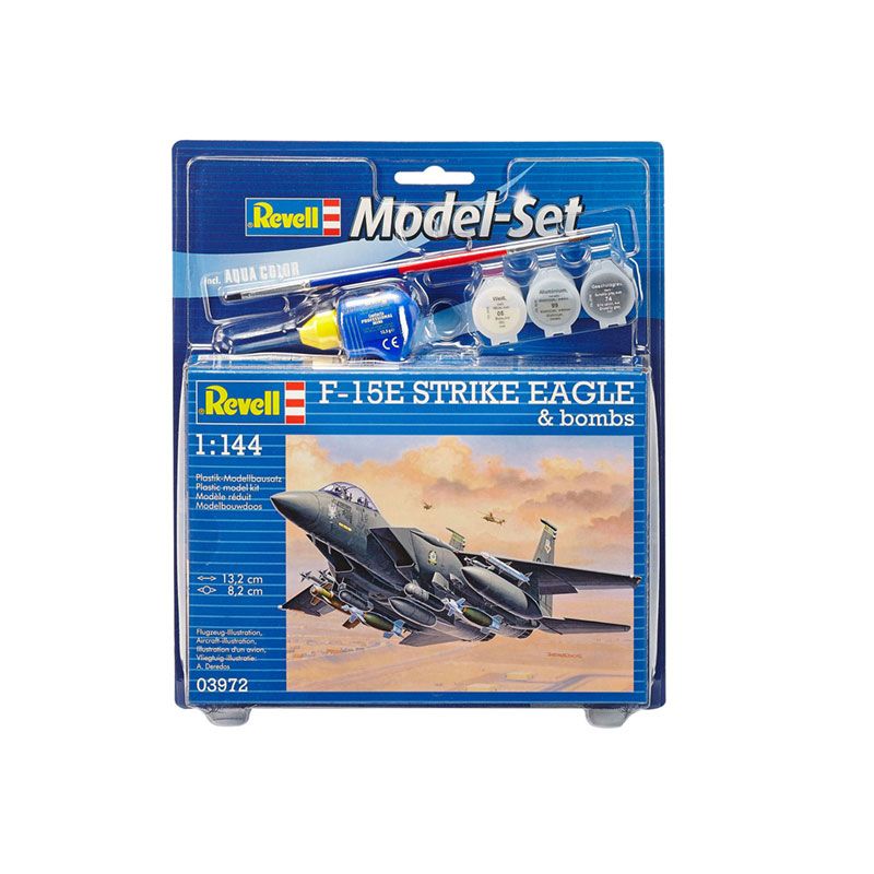 REVELL MODEL SET F-15E STRIKE EAGLE + BOMBS, 1:72 Scale Model Kit