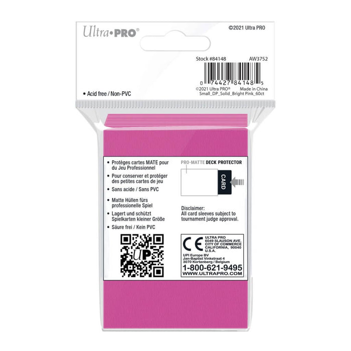 ULTRA PRO - 60ct Pro-Matte Bright Pink Small Deck Protectors