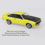 Yellow Holden A9X Torana 308, 1:24 Scale Diecast Car