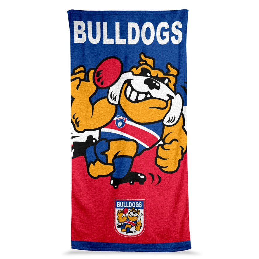 WESTERN BULLDOGS MASCOT JUMBO BEACH TOWEL
