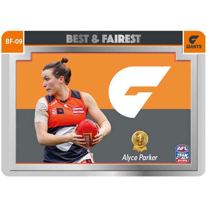 2023 Teamcoach AFLW - Best & Fairest Cards - Cards BF-01 to BF-18 - Pick Your Card