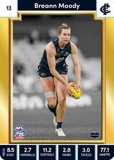 2023 Teamcoach AFLW GOLD Parallel Cards -  Cards 1 to 90 - Pick Your Card