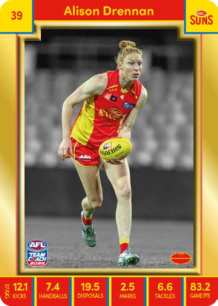 2023 Teamcoach AFLW GOLD Parallel Cards -  Cards 1 to 90 - Pick Your Card